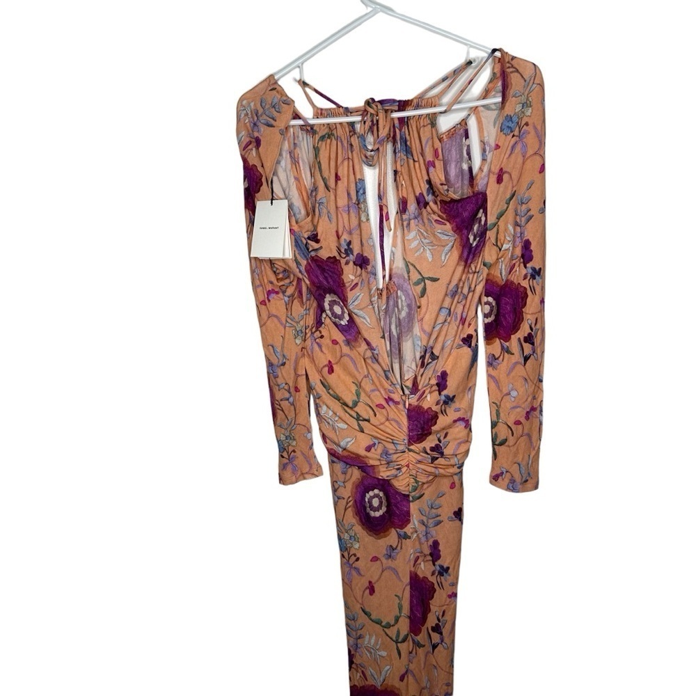 NWT Isabel Marant Jadessi Floral-Print Strappy Cutout Midi Dress Size 40 US 10 - Picture 9 of 11